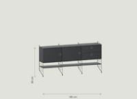 Bild von String Furniture Regalsystem 180x30 cm - Schwarz