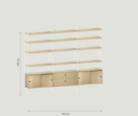 Bild von String Furniture Regalsystem 240x190 cm - Weiß/Eiche
