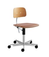 Bild von Montana Kevi 2533 Sitz gepolsterter Bürostuhl SH: 48–61 cm – Eiche/Chrom/Brady Ultra-Leder