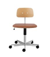 Bild von Montana Kevi 2533 Sitz gepolsterter Bürostuhl SH: 48–61 cm – Eiche/Chrom/Brady Ultra-Leder