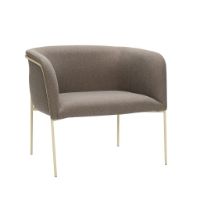 Bild von Hübsch Loungesessel Polyester H: 78 cm - Braun / Hellgelb OUTLET