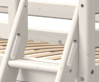 Bild von Flexa Classic Halbhohes Bett mit schräger Leiter 90x200 cm - Weiß pigmentiert