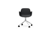 Bild von Normann Copenhagen Form Drehstuhl mit Rädern und Armlehnen SH: 45 cm - Silber Alu/SchwarzNormann Copenhagen Form Drehstuhl mit Rädern und Armlehnen SH: 45 cm - Silber Alu/Schwarz