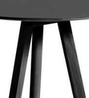 Bild von HAY CPH 20 Runder Tisch Ø: 70 cm – Schwarz lackierte massive Eiche/Schwarzes Linoleum