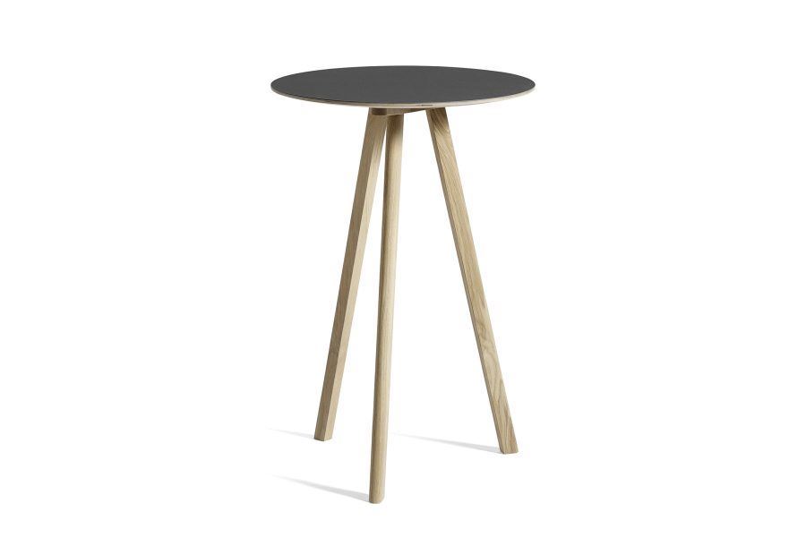 Bild von HAY CPH 20 Runder Tisch Ø: 70 cm – Lackierte massive Eiche/Schwarzes Linoleum