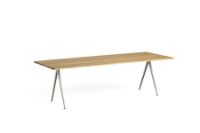 Bild von HAY Pyramide Tisch 02 250x85 cm - Beige pulverbeschichteter Stahl/klar lackierte Eiche