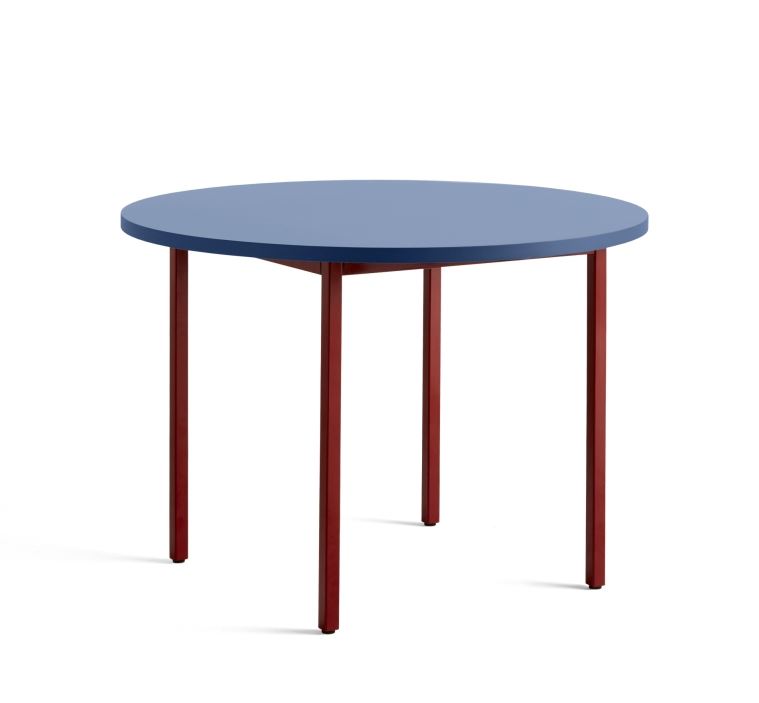 Bild von HAY Zweifarbiger Tisch Ø: 105 cm – Maroon Red Powder/Blue