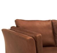 Bild von Mogens Hansen 2225 3-Personen-Sofa L: 218 cm – Cognacfarbenes Loki-Leder / quadratische Beine aus Eiche