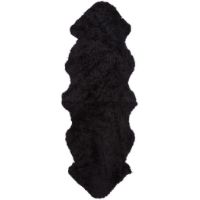 Bild von Natures Collection Teppich aus neuseeländischem Schaffell, kurze Wolle, lockig, 180 x 60 cm – Schwarz