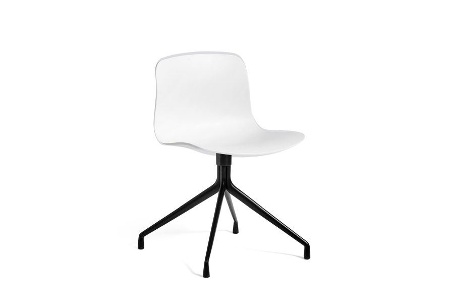 Bild von HAY AAC 10 About A Chair SH: 46 cm – Schwarz pulverbeschichtetes Aluminium/Weiß