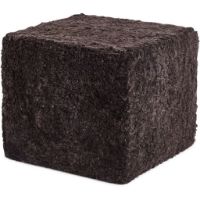 Bild von Natures Collection Quadratischer Pouf aus neuseeländischem Schaffell, kurze Wolle, lockig, 40 x 40 cm – Cappuccino