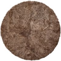 Bild von Natures Collection Design-Teppich aus hochwertigem Schaffell, rund, kurz, gelockt, Ø140 cm – Taupe