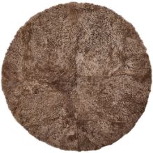 Bild von Natures Collection Design-Teppich aus hochwertigem Schaffell, rund, kurz, gelockt, Ø140 cm – Taupe