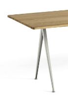 Bild von HAY Pyramide Tisch 02 300 x 85 cm – Beige pulverbeschichteter Stahl/klar lackierte Eiche