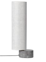 Bild von GUBI Unbound Tischlampe H: 45 cm – Natürliche Leinwand/Grauer Marmor