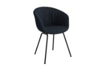 Bild von HAY AAC27 Soft About a Chair Esszimmerstuhl Fuldpolstret m. Armlänge: 46 cm – Schwarz pulverbeschichteter Stahl/Fairway Dunkelblau 308-288