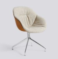 Bild von HAY AAC121 Soft Duo About a Chair Esszimmerstuhl gepolstert SH: 47,5 cm – Poliertes Aluminium/Bolgheri LGG60/Sense Cognac