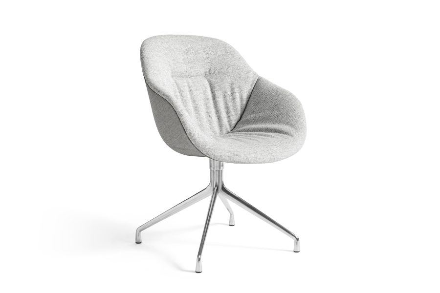 Bild von HAY AAC121 Soft Duo About a Chair Esszimmerstuhl gepolstert SH: 47,5 cm – Poliertes Aluminium/Hallingdal 116/Remix 133