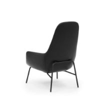 Bild von Normann Copenhagen Era Lounge Chair High Steel SH: 40 cm – Ultra Leder / Schwarz 41599