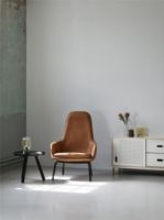 Bild von Normann Copenhagen Era Lounge Chair High Steel SH: 40 cm – Ultra Leder / Schwarz 41599