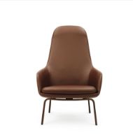 Bild von Normann Copenhagen Era Lounge Chair Hoch Walnuss SH: 40 cm - Ultra Leder / Cognac 41598