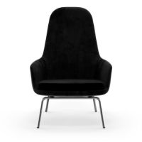 Bild von Normann Copenhagen Era Lounge Chair High Chrome SH: 40 cm – City Velvet Vol 2 / 099