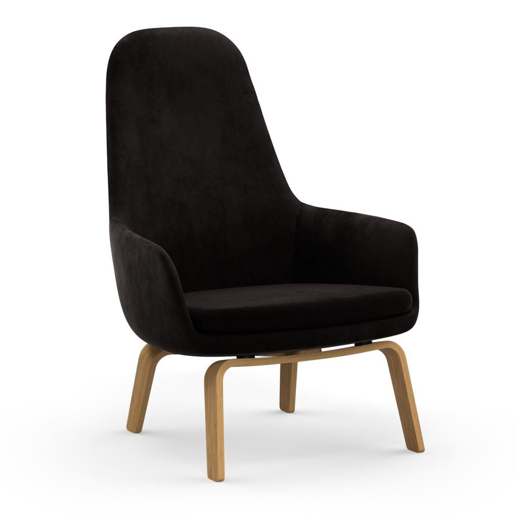 Bild von Normann Copenhagen Era Lounge Chair High Oak SH: 40 cm – City Velvet Vol 2 / 095