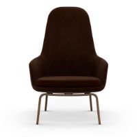 Bild von Normann Copenhagen Era Lounge Chair High Walnut SH: 40 cm - City Velvet Vol 2 / 021