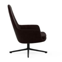 Bild von Normann Copenhagen Era Lounge Chair Hochdrehbar Schwarz Alu SH: 40 cm - City Velvet Vol 2 / 024