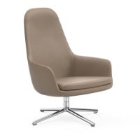Bild von Normann Copenhagen Era Lounge Chair High Swivel Alu SH: 40 cm – Ultra Leather / Earth 41584