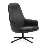 Bild von Normann Copenhagen Era Lounge Chair Hochdrehbar Schwarz Alu SH: 40 cm - Ultra Leder / Schwarz 41599