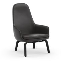 Bild von Normann Copenhagen Era Lounge Chair High Black Oak SH: 40 cm - Ultra Leather / Anthrazit 41580