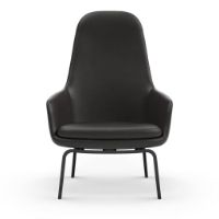 Bild von Normann Copenhagen Era Lounge Chair High Black Oak SH: 40 cm - Ultra Leather / Anthrazit 41580