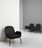 Bild von Normann Copenhagen Era Lounge Chair Low Steel SH: 40 cm – Ultra Leder / Schwarz 41599