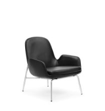Bild von Normann Copenhagen Era Lounge Chair Low Chrom SH: 40 cm – Ultra Leder / Schwarz 41599