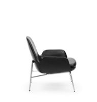 Bild von Normann Copenhagen Era Lounge Chair Low Chrom SH: 40 cm – Ultra Leder / Schwarz 41599