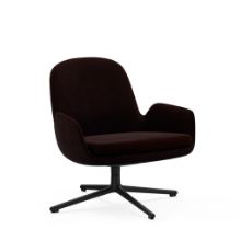 Bild von Normann Copenhagen Era Lounge Chair Niedriger Drehstuhl Schwarz Alu SH: 40 cm – City Velvet Vol 2 / 024
