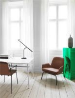 Bild von Normann Copenhagen Era Lounge Chair Low Steel SH: 40 cm – Ultra Leather / Brandy 41574