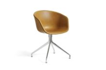 Bild von HAY AAC21 About a Chair Esszimmerstuhl, vollständig gepolstert, SH: 46 cm – Poliertes Aluminium/Sense Cognac