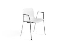 Bild von HAY AAC 18 About A Chair SH: 46 cm – Verchromter Stahl/Weiß