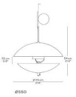 Bild von Fritz Hansen Muschel-Pendelleuchte Ø: 55 cm – Opal/Messing OUTLET