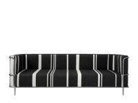 Bild von Kristina Dam Studio Modernist 3-Personen-Sofa L: 220 cm – Schwarze Wolle / Edelstahl