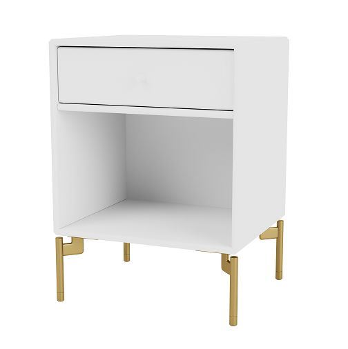 Bild von Montana Selection Dream Nachttisch mit Beinen 35,4x35,4x30 cm - 101 New White / Brass