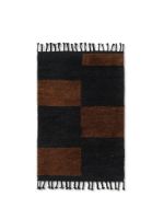 Bild von Ferm Living Mara geknoteter Teppich S 80x120 cm - Schwarz/Schokolade OUTLET