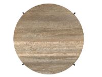 Bild von GUBI TS Couchtisch Ø: 80 cm – Gestell Schwarz / Travertin Warm Taupe
