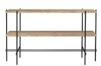 Bild von GUBI TS Konsole 2 Racks 120x30x72 cm - Schwarze Basis/Travertin in warmem Taupe