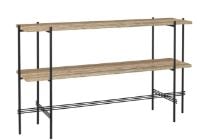 Bild von GUBI TS Konsole 2 Racks 120x30x72 cm - Schwarze Basis/Travertin in warmem Taupe