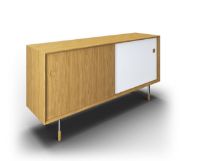 Bild von Sibast Furniture No 11 Skænk L: 152 cm – Öleiche/Weiß/Metall