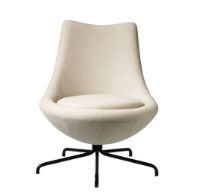 Bild von FDB Møbler L40 Bellamie Lounge Chair mit Drehgelenk SH: 39 cm - Schwarz / Beige