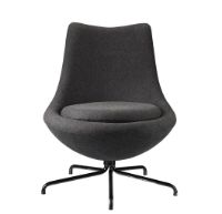 Bild von FDB Møbler L40 Bellamie Lounge Chair m. Svirvel SH: 39 cm - Schwarz / Dunkelgrau